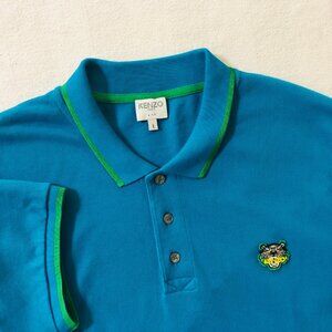 Kenzo Men's Size Large K Fit Blue Polo Shirt